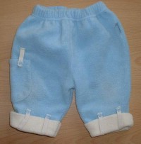 Modro-smetanové fleecové kalhoty
