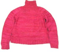 Růžový melírový svetr