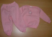 Set - růžová fleecová mikinka + kalhoty