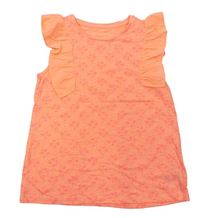 Neonově oranžové vzorované tričko s volánky zn. Mothercare