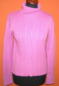 Dámský růžový svetr s rolákem 