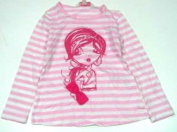 Růžové pruhované triko s holčičkou zn. Girl 2 Girl