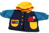 Tmavomodro-modro-žlutá propínací mikinka s kapucí a Mickeym zn. Disney
