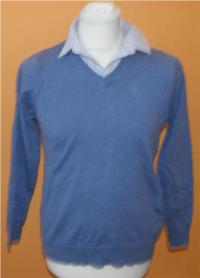 Pánský modrý svetr s košilí zn. Marks&Spencer vel. S