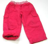 Růžové plátěné kalhoty zn. Mothercare