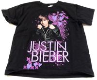 Černé tričko s Justin Bieber zn. Fruti of the loom