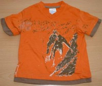 Oranžové tričko s potiskem