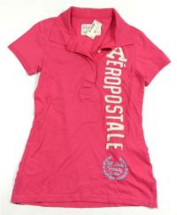 Outlet - Dámské růžové tričko s límečkem zn. Aéropostale vel M