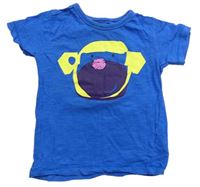 Modré melíérované tričko s opičkou zn. Next 