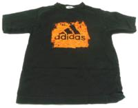 Černé tričko s nápisem zn. Adidas