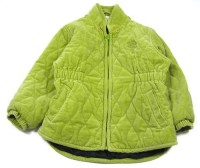 Zelený sametový zimní kabátek s kytičkou zn. Adams