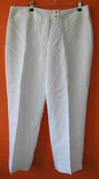 Dámské bílé lněné kalhoty zn . Wallis vel. 44