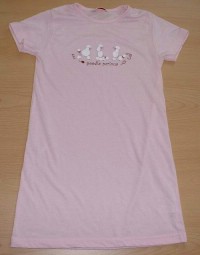 Růžová noční košilka s pejsky zn. George vel. 9/10 let
