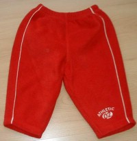 Červené fleecové kalhoty s výšivkou zn. Marks&Spencer