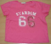 Růžové tričko s nápisem a číslem zn. George vel.11-12 let