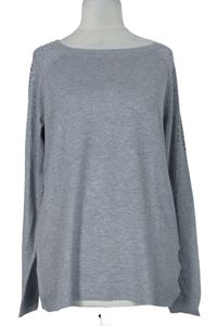 Dámský šedý svetr s korálky zn. C&A