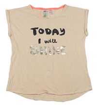Světlerůžové tričko s nápisem zn. H&M
