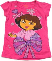 Outlet - Růžové tričko s Dorou zn. Nickelodeon