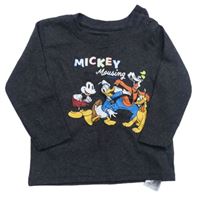 Tmavošedé triko s Mickey Mousem zn. Primark