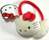 Nové - Bílo-červené klapky na uši s Kitty zn. Sanrio