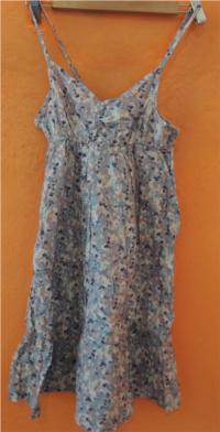 Dámské modrošedé šaty s květinovým vzorem
