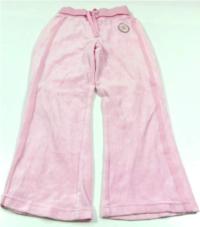 Růžové sametové kalhoty s motýlkem zn. Marks&Spencer