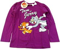 Nové - Fialové triko s Tomem a Jerrym 