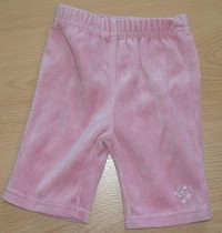 Růžové sametové 3/4 kalhoty s výšivkou zn.George