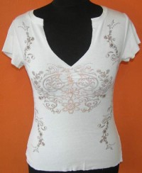 Dámské bílé tričko s květy zn. Eyeshadow