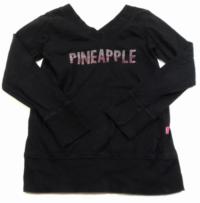 Černé triko s nápisem zn. pineapple