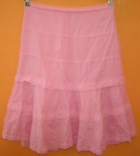 Dámská růžová plátěná sukně s krajkou zn. Jane Norman