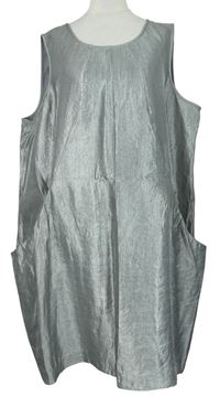 Dámské šedé metalické šaty zn. M&S
