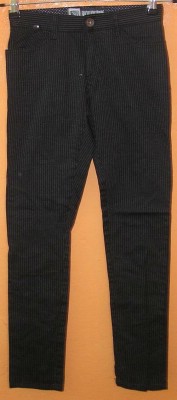 Dámské černé plátěné kalhoty s proužky vel. 34