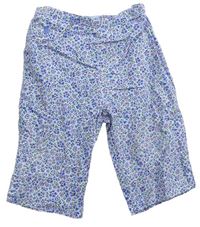 Bílo-modré květované plátěné capri kalhoty zn. Ralph Lauren