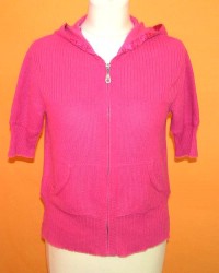 Dámský růžový propínací svetr s kapucí zn. Aéropostale