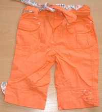 Oranžové 3/4  plátěné kalhoty s páskem zn. Early Days