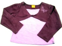 Růžovo-vínové triko s motýlkem zn. Mini Mode