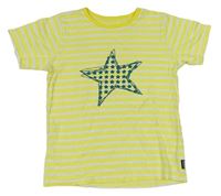Žluto-bílé pruhované tričko s hvězdou zn. Jakoo