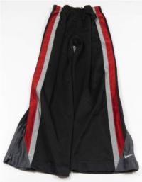 Černo-šedo-červené sportovní kalhoty s pruhy zn. Nike 