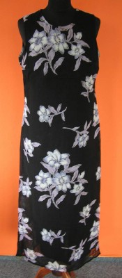 Dámské černé letní šaty s květy vel. 40