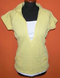 Dámské žluto-bílé tričko s kapucí zn. Papaya