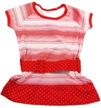 Červeno-bílé pruhované tričko s páskem zn. Miss E-vie;vel. 14-15 let 