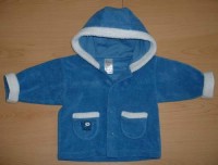 Modrý fleecový kabátek s kapucí