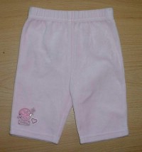 Růžové sametové kalhoty s vločkou a srdíčkem zn. Disney