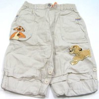 Béžové plátěné rolovací kalhoty s lvíčkem zn. Disney