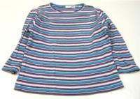 Modro-fialovo-bílé pruhované triko zn. myc