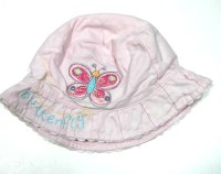 Růžový riflový klobouček s motýlkem zn. Cherokee