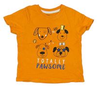 Oranžové tričko se psy zn. Pep&Co
