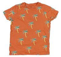 Oranžové tričko s palmami zn. M&S