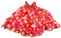 Růžové žabičkové letní šatičky s kytičkami zn. Mothercare